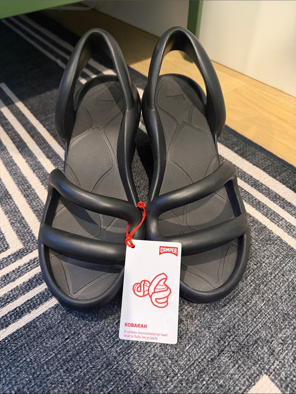 Camper Kobarah Black Women's Slingback Sandals NWT US9/EU 40